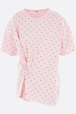 Topwear>ALL IN top in jersey di cotone a pois Rosa