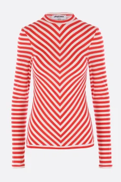 Topwear>DURAN LANTINK top in jersey tecnico a righe Rosso