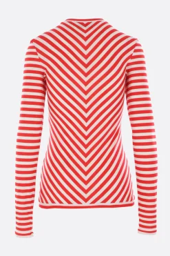 Topwear>DURAN LANTINK top in jersey tecnico a righe Rosso