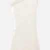 Topwear>RICK OWENS top monospalla Athena in jersey Bianco