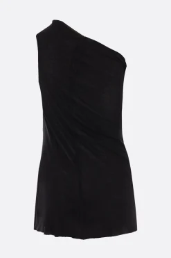 Topwear>RICK OWENS top monospalla Athena in jersey Nero