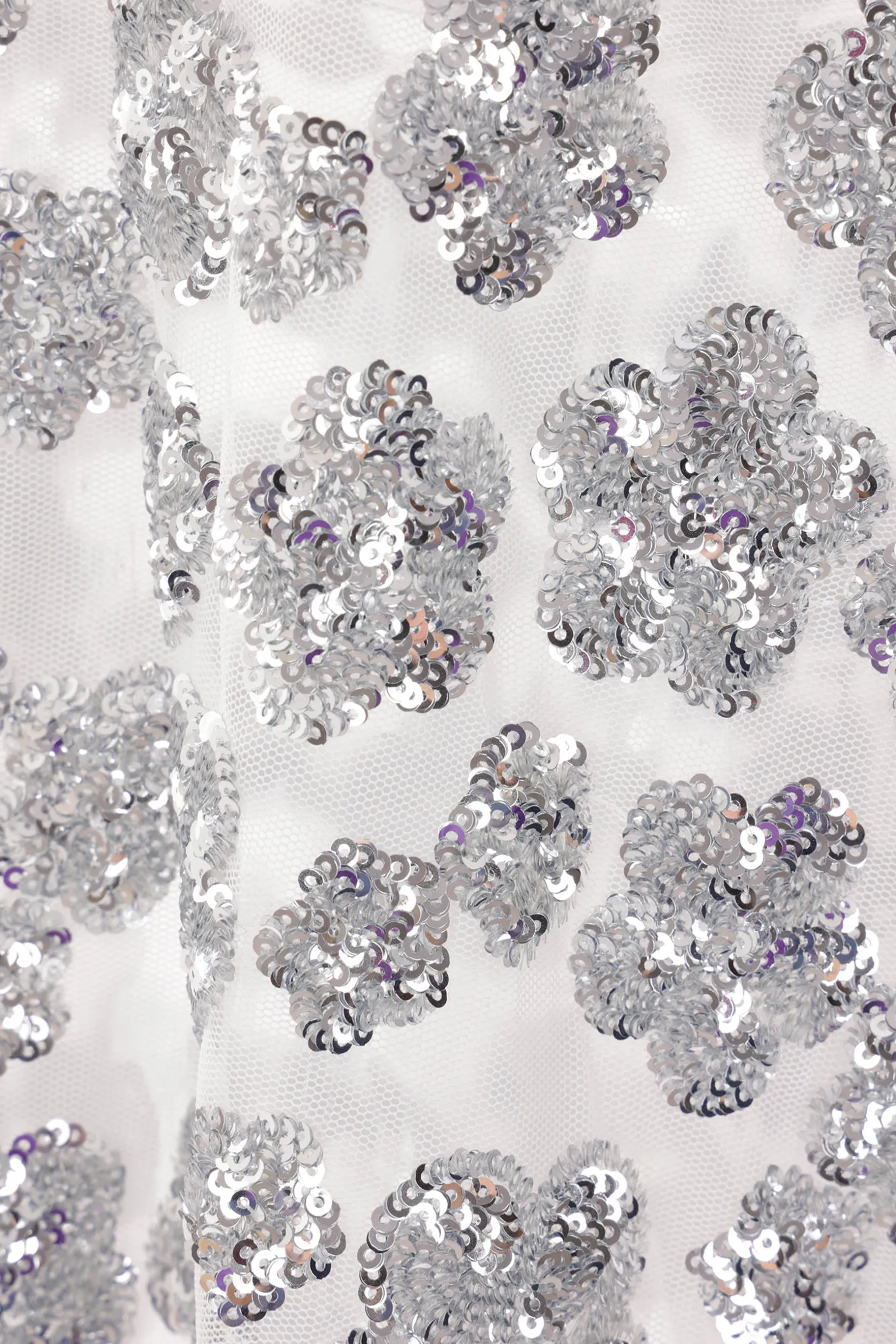 Topwear>CECILIE BAHNSEN top oversize Asra in tulle con paillettes Argento