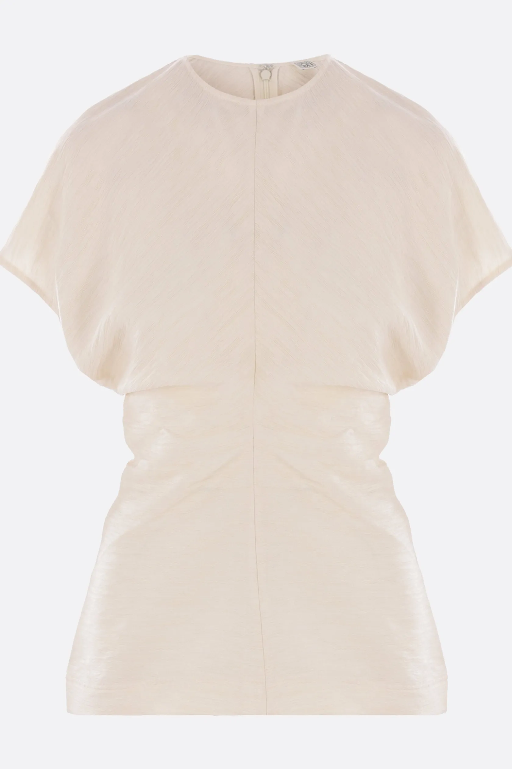 Topwear>TOTEME top Slouch Waist in misto viscosa crinkled Neutro