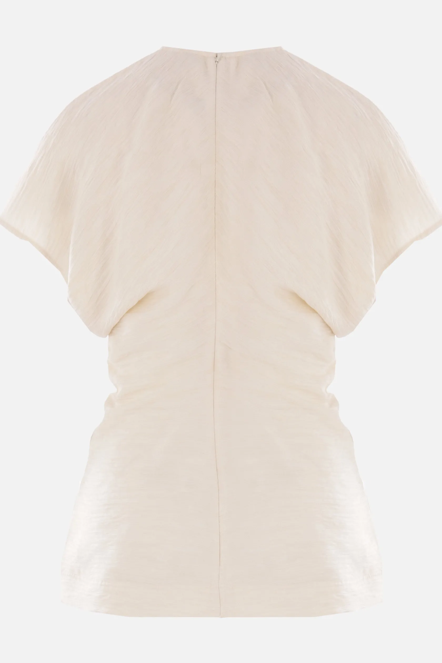 Topwear>TOTEME top Slouch Waist in misto viscosa crinkled Neutro