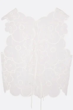 Topwear>CECILIE BAHNSEN top smanicato Alfie in organza ricamata Bianco