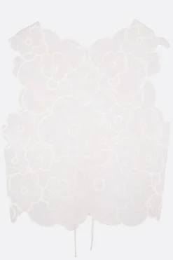 Topwear>CECILIE BAHNSEN top smanicato Alfie in organza ricamata Bianco