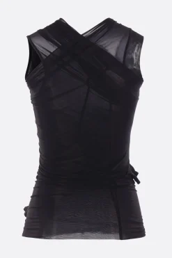 Topwear>RICK OWENS top smanicato Hollywood Banana in jersey stretch Nero