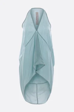 Topwear>RICK OWENS top smanicato Kite in cupro Blu