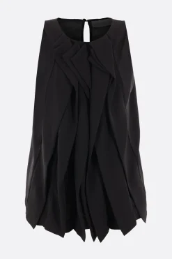 Topwear>MARIA CALDERARA top smanicato Origami in crêpe Nero