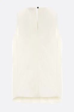 Topwear>MARIA CALDERARA top smanicato Origami in taffetà Bianco