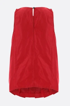 Topwear>MARIA CALDERARA top smanicato Origami in taffetà Rosso