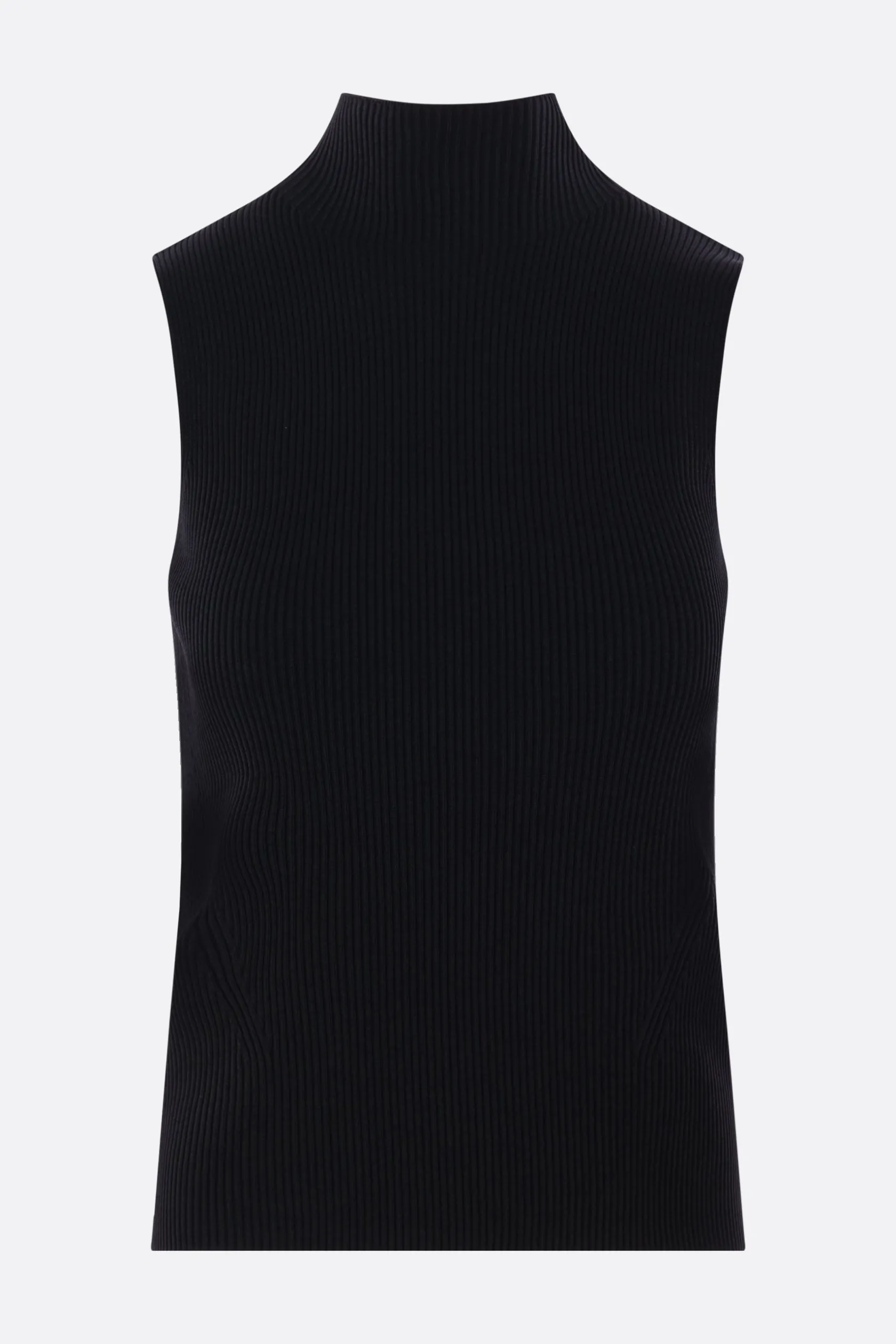 Topwear>CFCL top smanicato Portrait in maglia a costine Nero