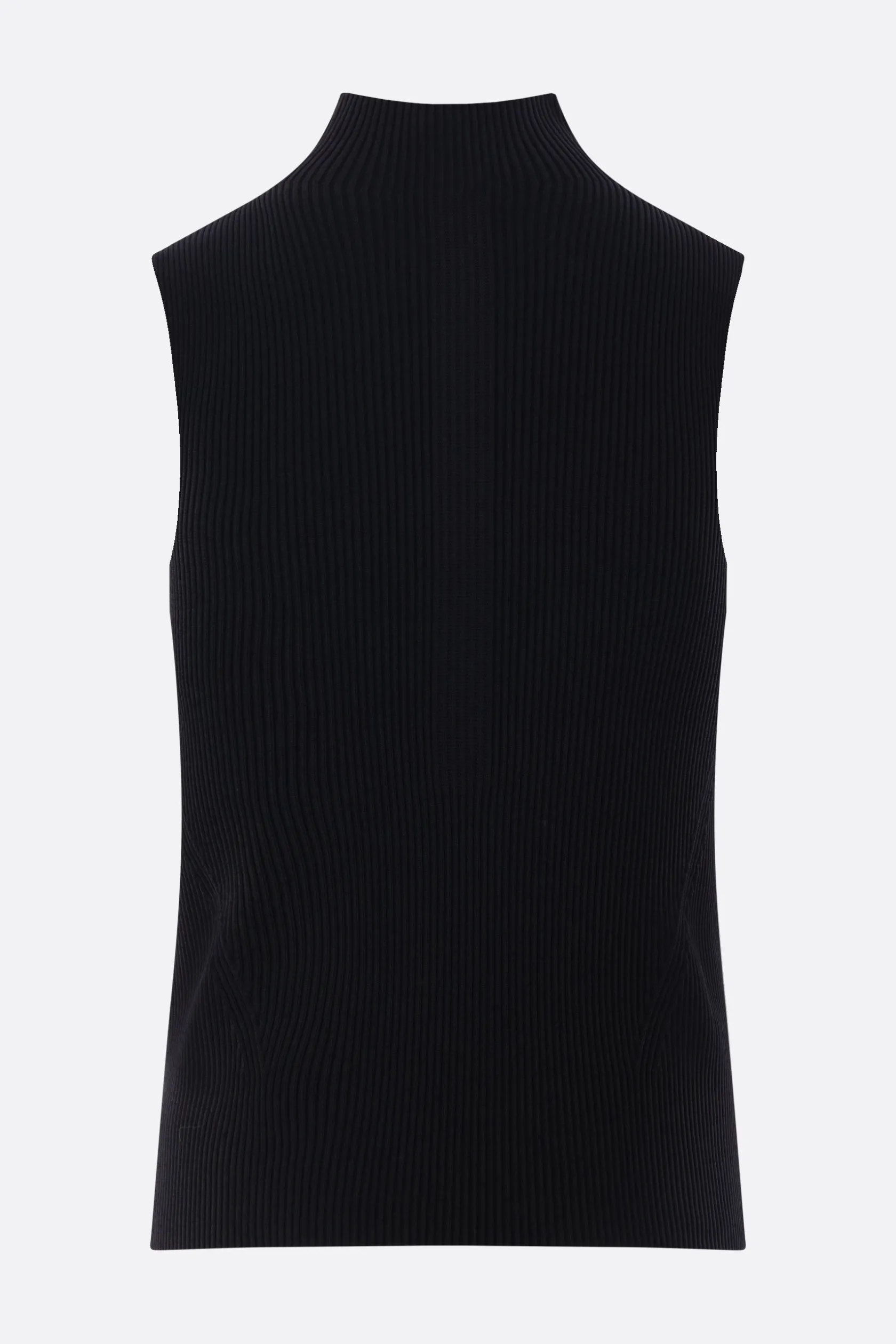 Topwear>CFCL top smanicato Portrait in maglia a costine Nero