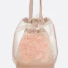 Borse A Mano>SIMONE ROCHA tote Sheer Stuffed Carnation Drawstring Pocket Neutro