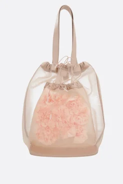 Borse A Mano>SIMONE ROCHA tote Sheer Stuffed Carnation Drawstring Pocket Neutro