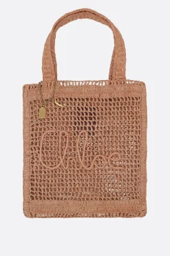 Borse A Mano>CHLOÉ tote Summer Banana in rafia Neutro
