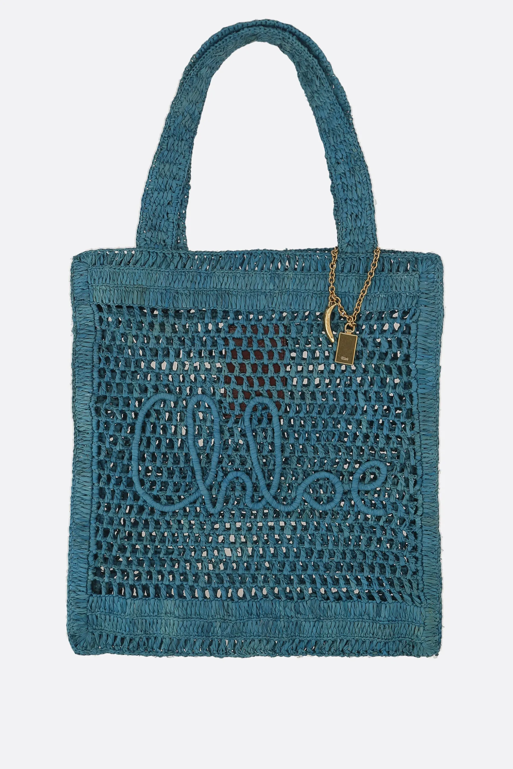 Borse A Mano>CHLOÉ tote Summer Banana in rafia Grigio
