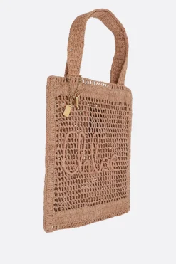 Borse A Mano>CHLOÉ tote Summer Banana in rafia Neutro
