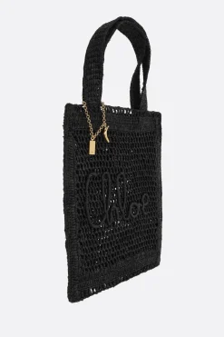 Borse A Mano>CHLOÉ tote Summer Banana in rafia Nero