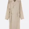 Capispalla>LEMAIRE trench con cappuccio in cotone leggero Marrone