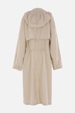 Capispalla>LEMAIRE trench con cappuccio in cotone leggero Marrone