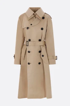 Capispalla>SACAI trench doppiopetto in gabardine Neutro