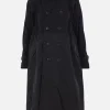 Capispalla>TAO COMME DES GARÇONS trench in cotone ricamato e taffetà tecnico Nero