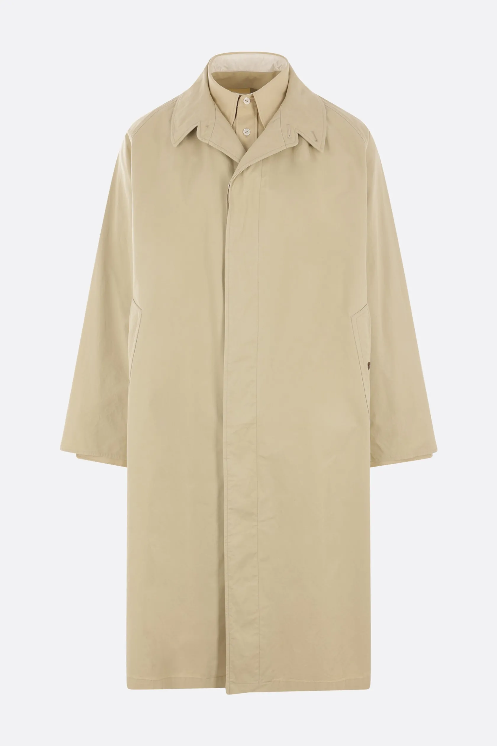 Capispalla>MAISON MARGIELA trench in gabardine con inserto a camicia Neutro