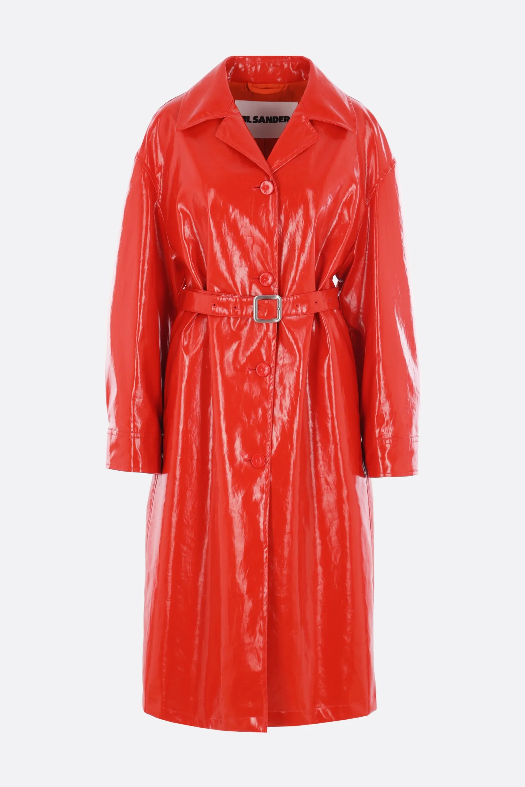 Capispalla>JIL SANDER trench in lino resinato Rosso