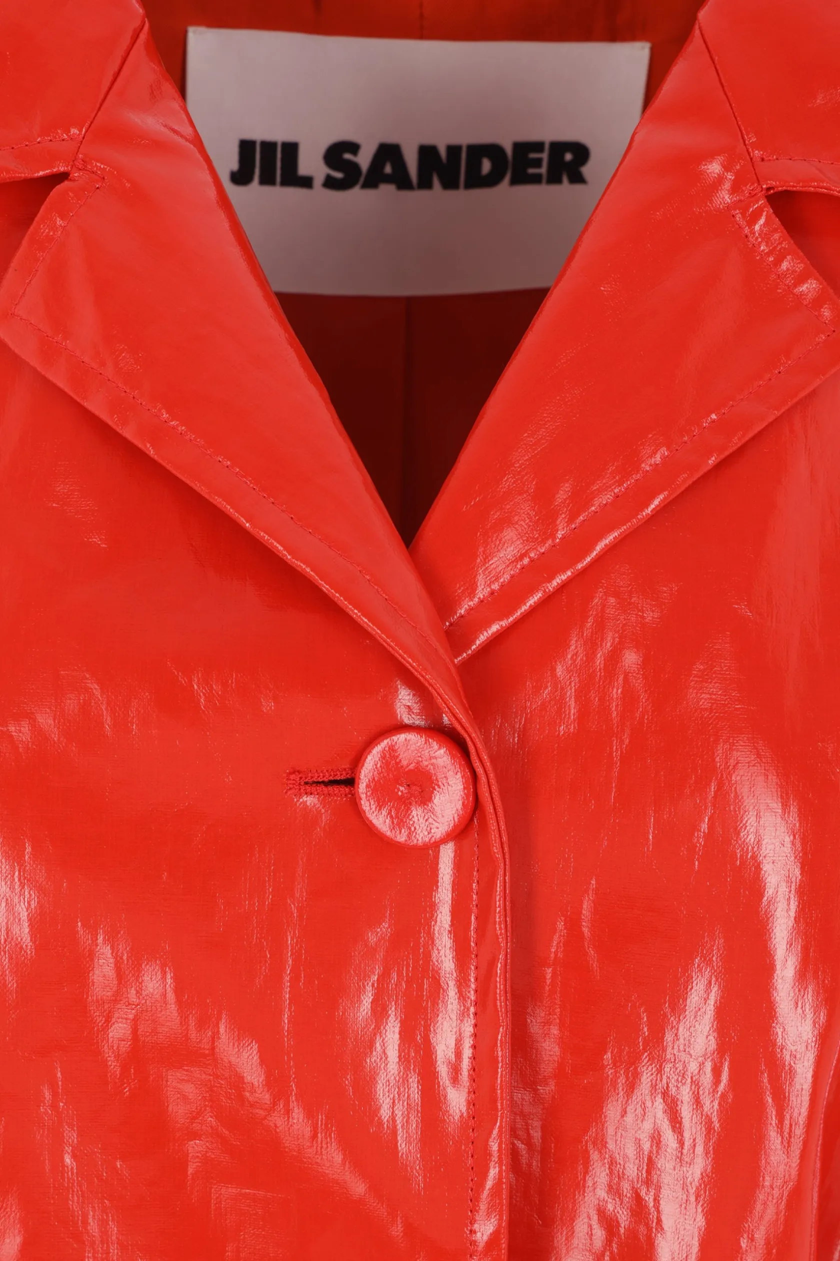 Capispalla>JIL SANDER trench in lino resinato Rosso