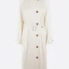 Capispalla>10 CORSO COMO trench monopetto in envers satin Bianco