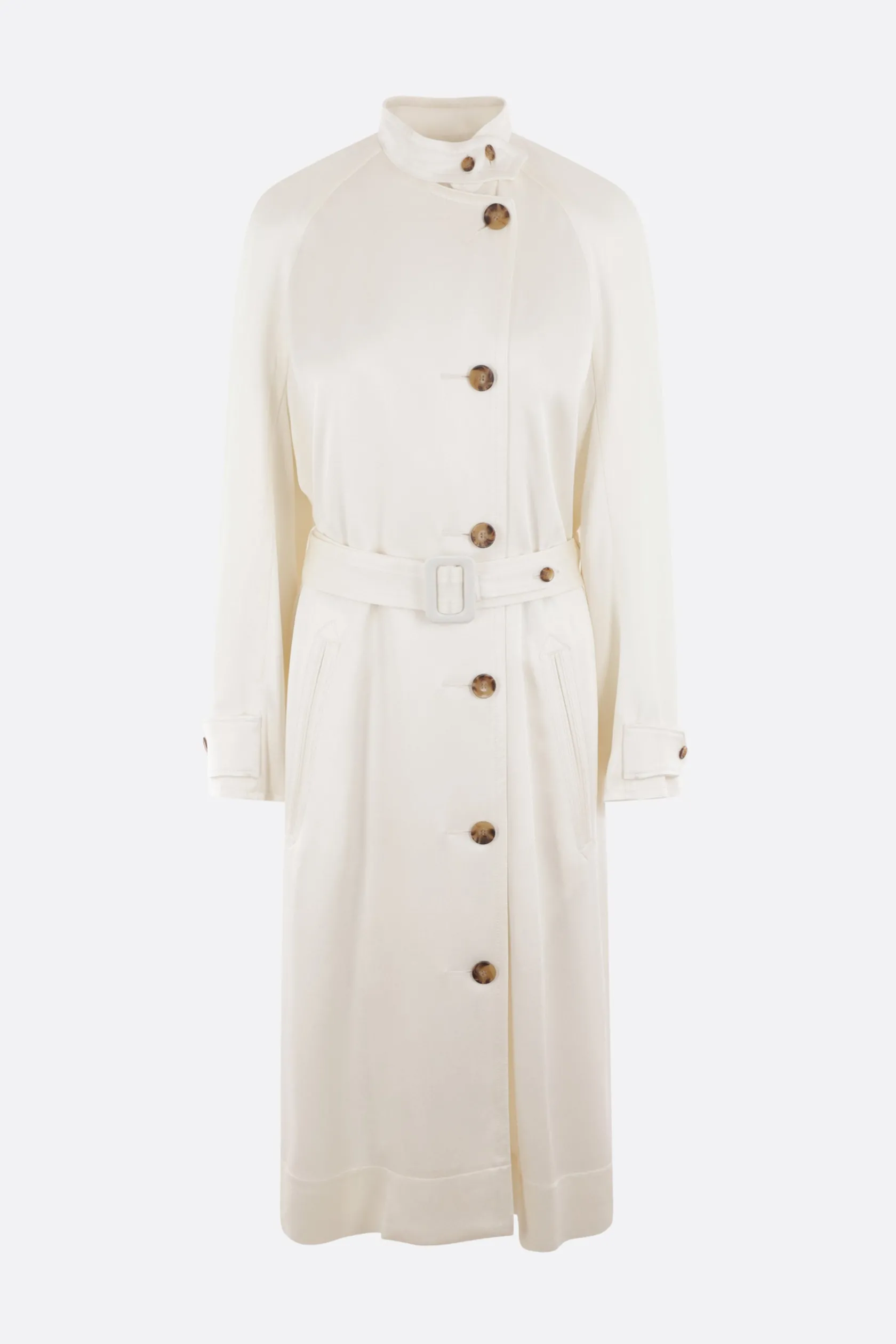 Capispalla>10 CORSO COMO trench monopetto in envers satin Bianco