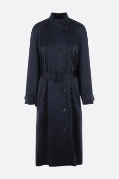 Capispalla>10 CORSO COMO trench monopetto in envers satin Blu