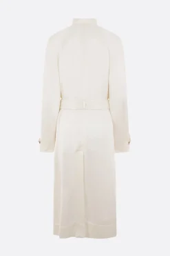 Capispalla>10 CORSO COMO trench monopetto in envers satin Bianco