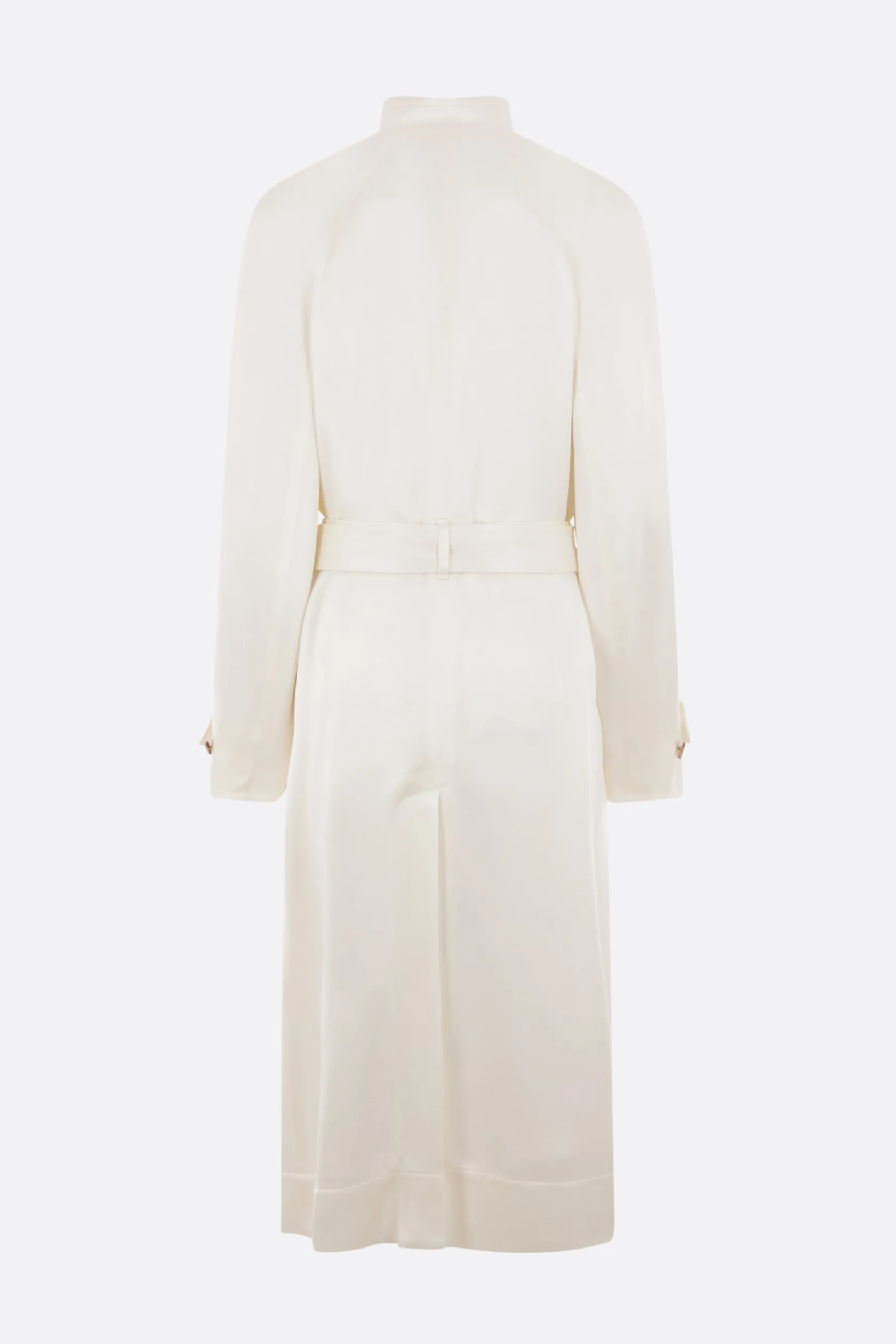 Capispalla>10 CORSO COMO trench monopetto in envers satin Bianco