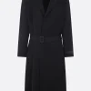 Capispalla>MM6 trench monopetto in lana e cotone Nero