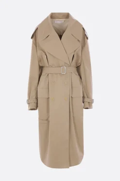 Capispalla>NICCOLÒ PASQUALETTI trench oversize Cavo in twill Neutro