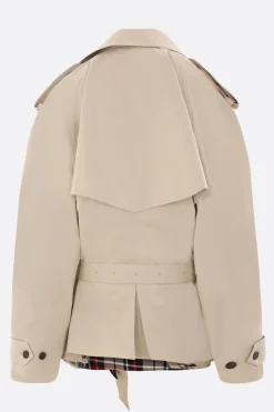 Capispalla>BALENCIAGA trench oversize in twill con cintura Neutro
