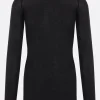 Topwear>RICK OWENS t-shirt a maniche lunghe in jersey a costine Nero