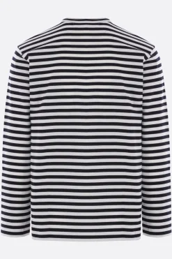 Topwear>COMME DES GARÇONS PLAY t-shirt a maniche lunghe in cotone patch Heart Nero