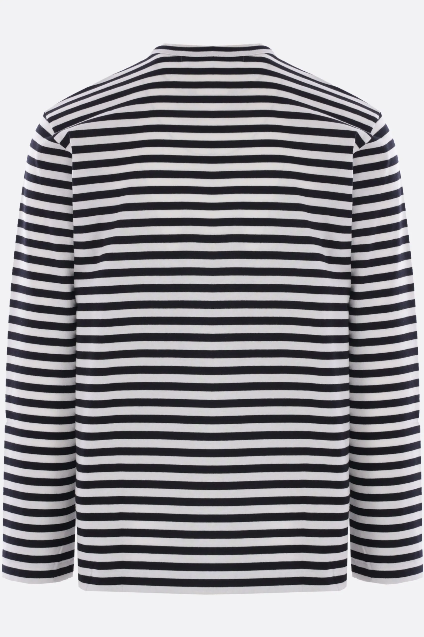 Topwear>COMME DES GARÇONS PLAY t-shirt a maniche lunghe in cotone patch Heart Nero