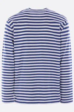 Topwear>COMME DES GARÇONS PLAY t-shirt a maniche lunghe in cotone patch Heart Blu