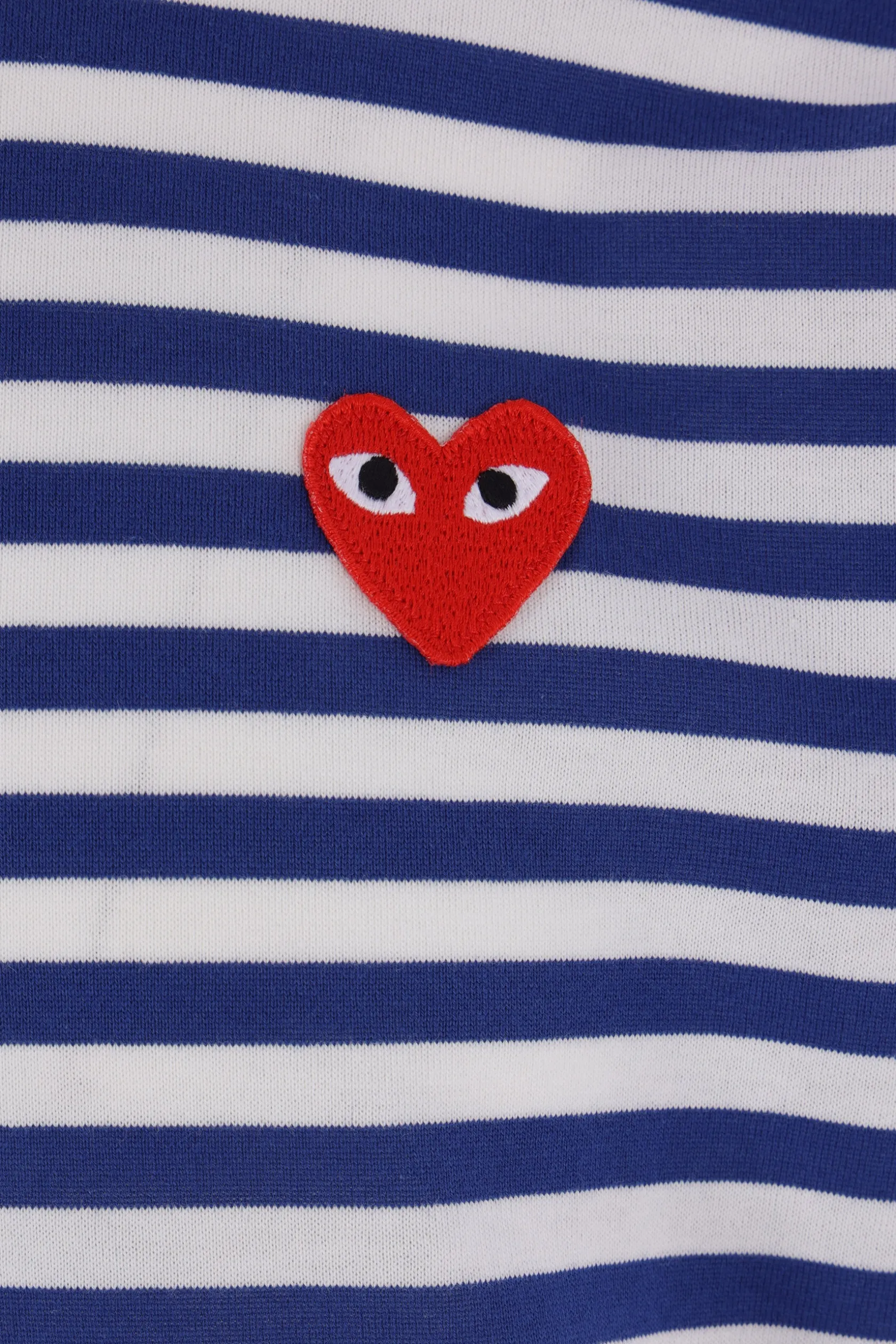 Topwear>COMME DES GARÇONS PLAY t-shirt a maniche lunghe in cotone patch Heart Blu