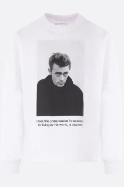 Topwear>SACAI t-shirt a maniche lunghe James Dean in cotone Bianco