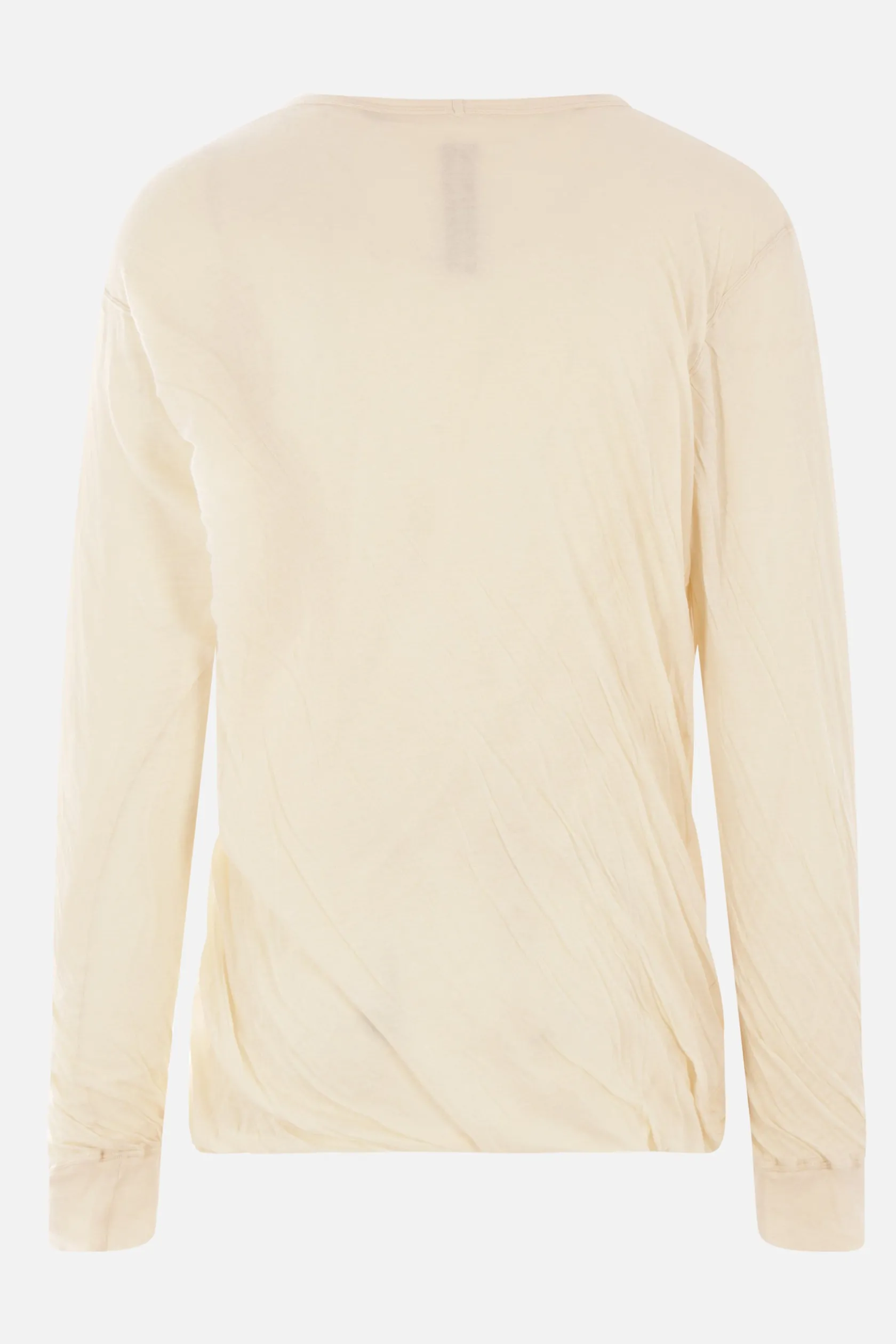 Topwear>RICK OWENS t-shirt a maniche lunghe Jumbo Double in cotone Neutro