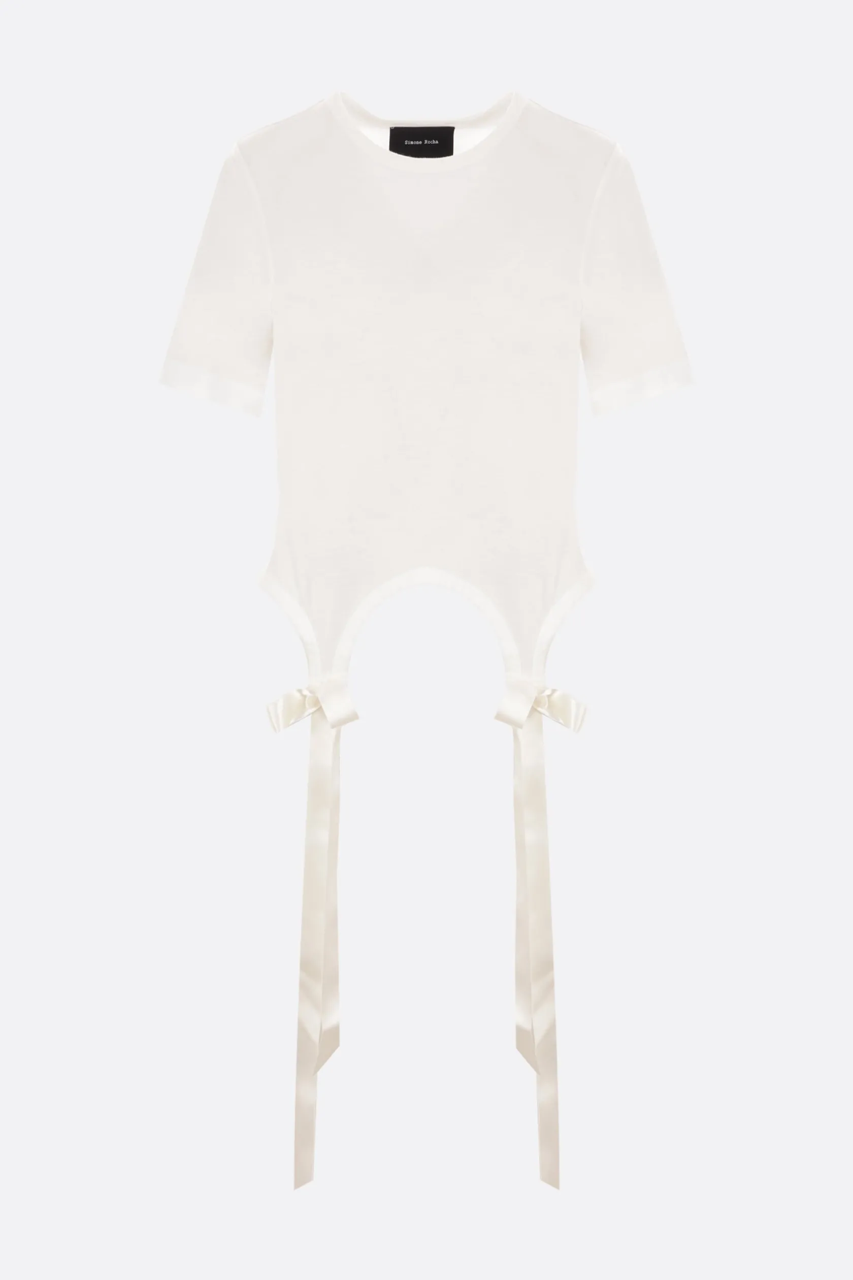 Topwear>SIMONE ROCHA t-shirt Bow Tail in jersey Bianco