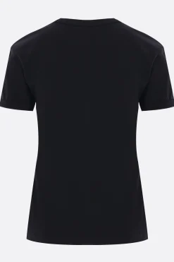Topwear>ACNE STUDIOS t-shirt in cotone con ricamo logo Nero