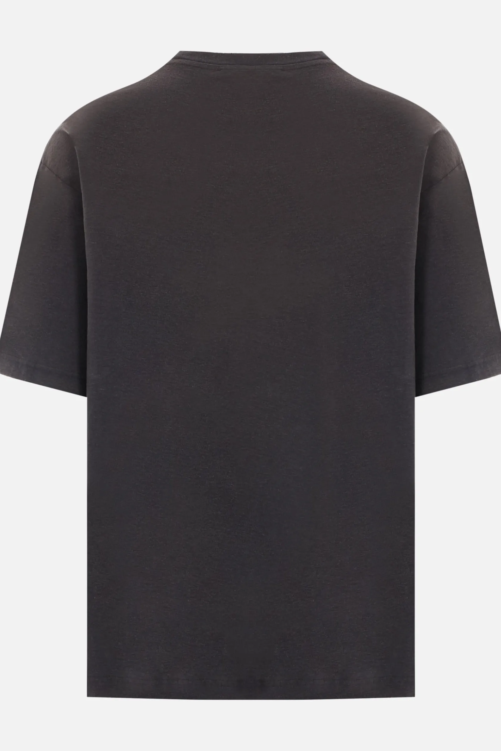 Topwear>ACNE STUDIOS t-shirt in cotone e canapa stampa 1996 Nero