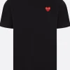 Topwear>COMME DES GARÇONS PLAY t-shirt in cotone patch logo Heart Nero
