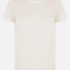 Topwear>MONCLER t-shirt in cotone patch logo Bianco